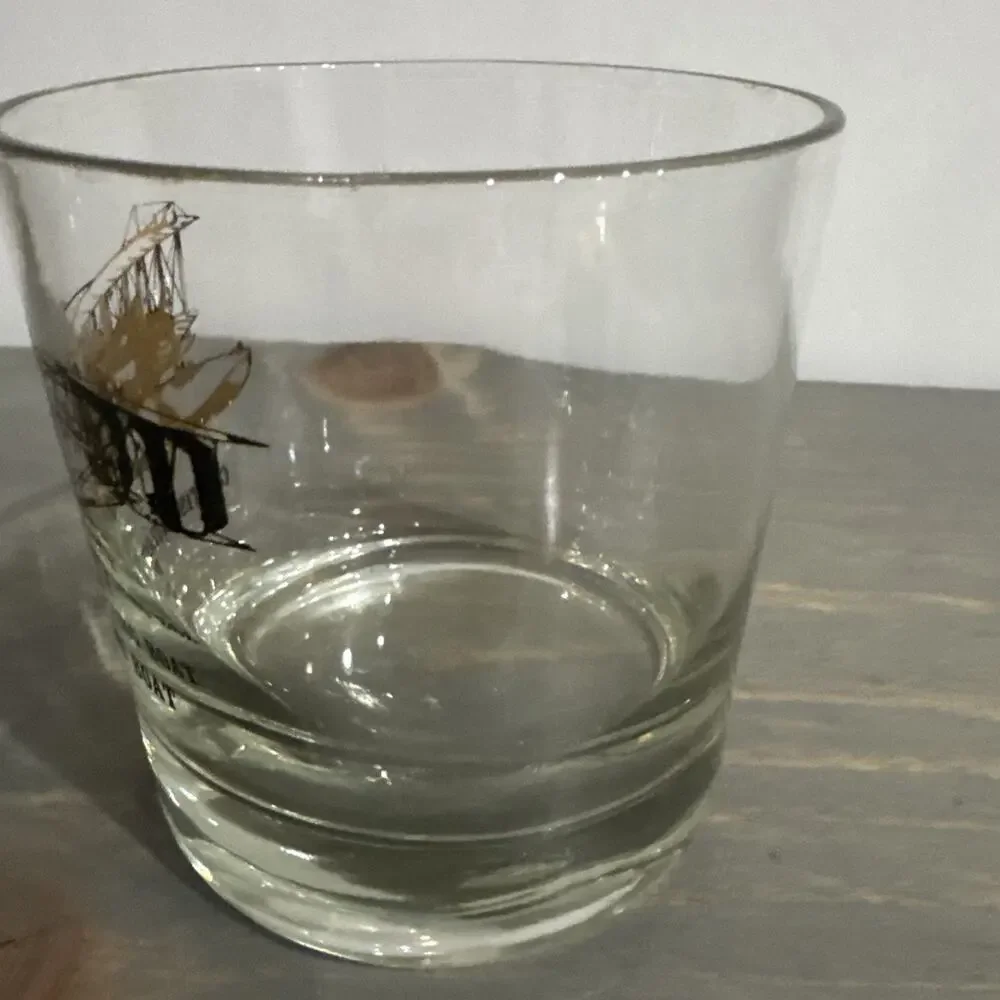 Vintage ‘Plane’ Bar Glass Tumbler 3 1/2